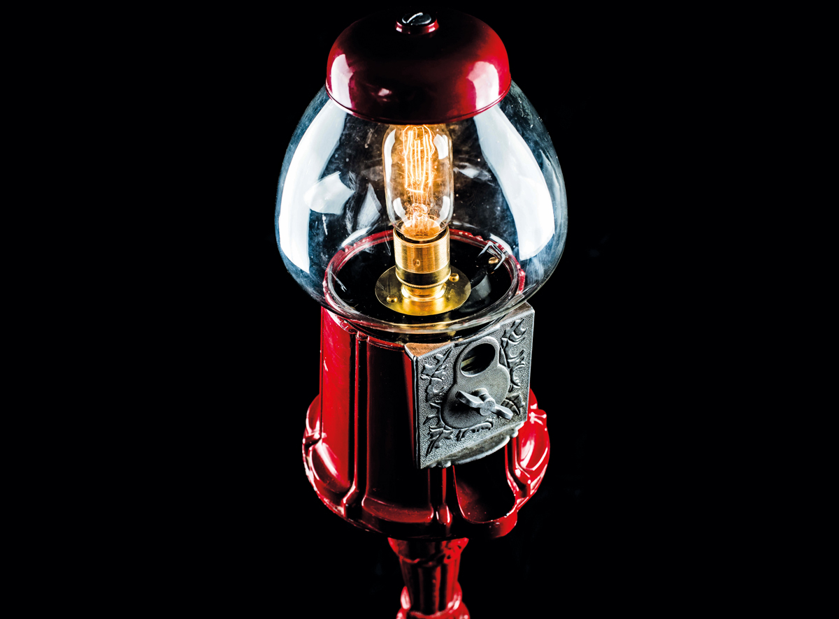 1950 S American Gumball Machine Turned Into Stylish Retro Floor Lamp