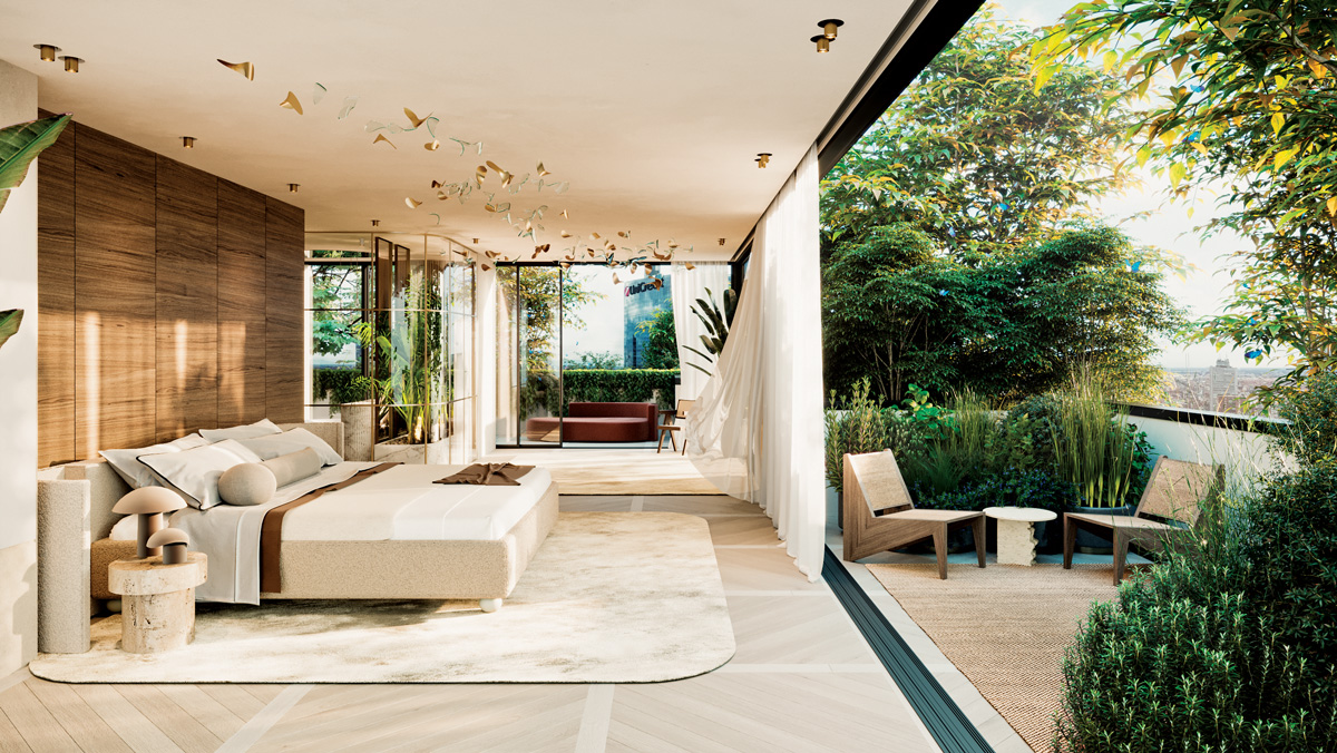 Image showcasing Singular Penthouse Retreat With Panoramic Terrace Living